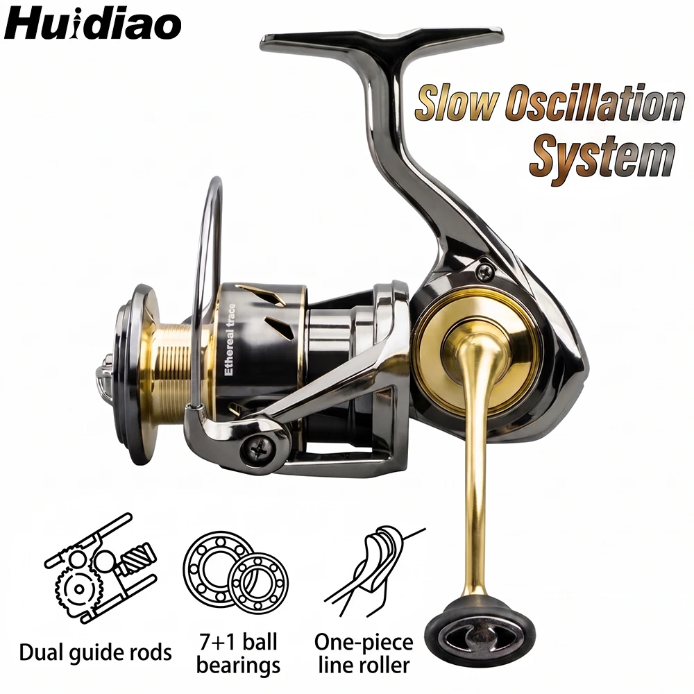 Daiwa Reel Fuego - Huidiao 防水スピニングフィッシングリールスローオシレーションラインレイシステム 7+1BB 5.2:1 CNC メタルスプール