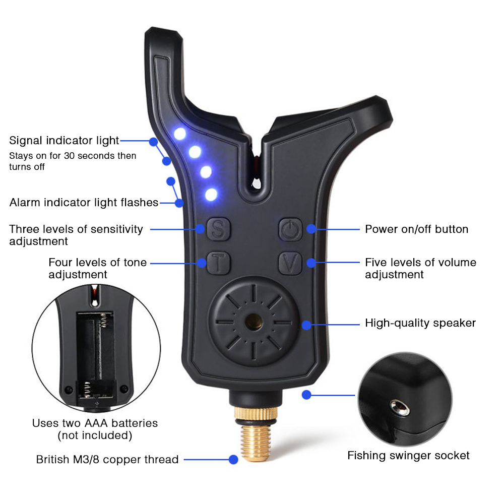 Coonor-電子釣りアラーム,LEDライト,フィッシングア - Bite Alarm のレビューと価格