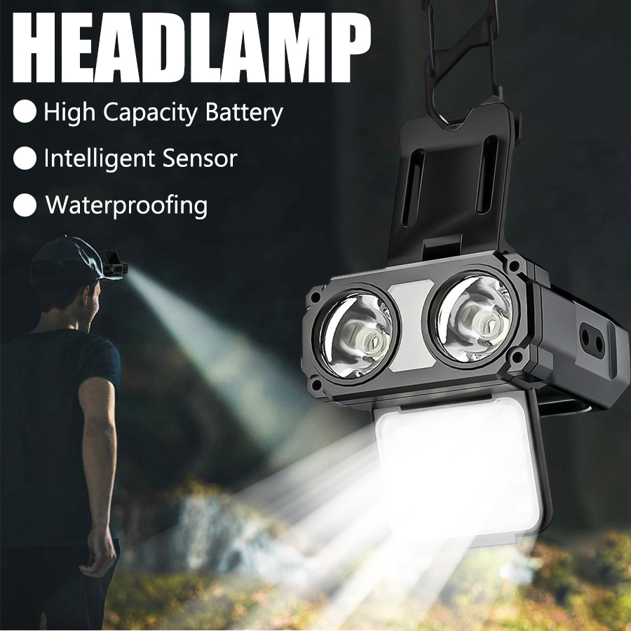 センサー COB LED ヘッドランプ キャップ クリップ  - Fishing Light のレビューと価格
